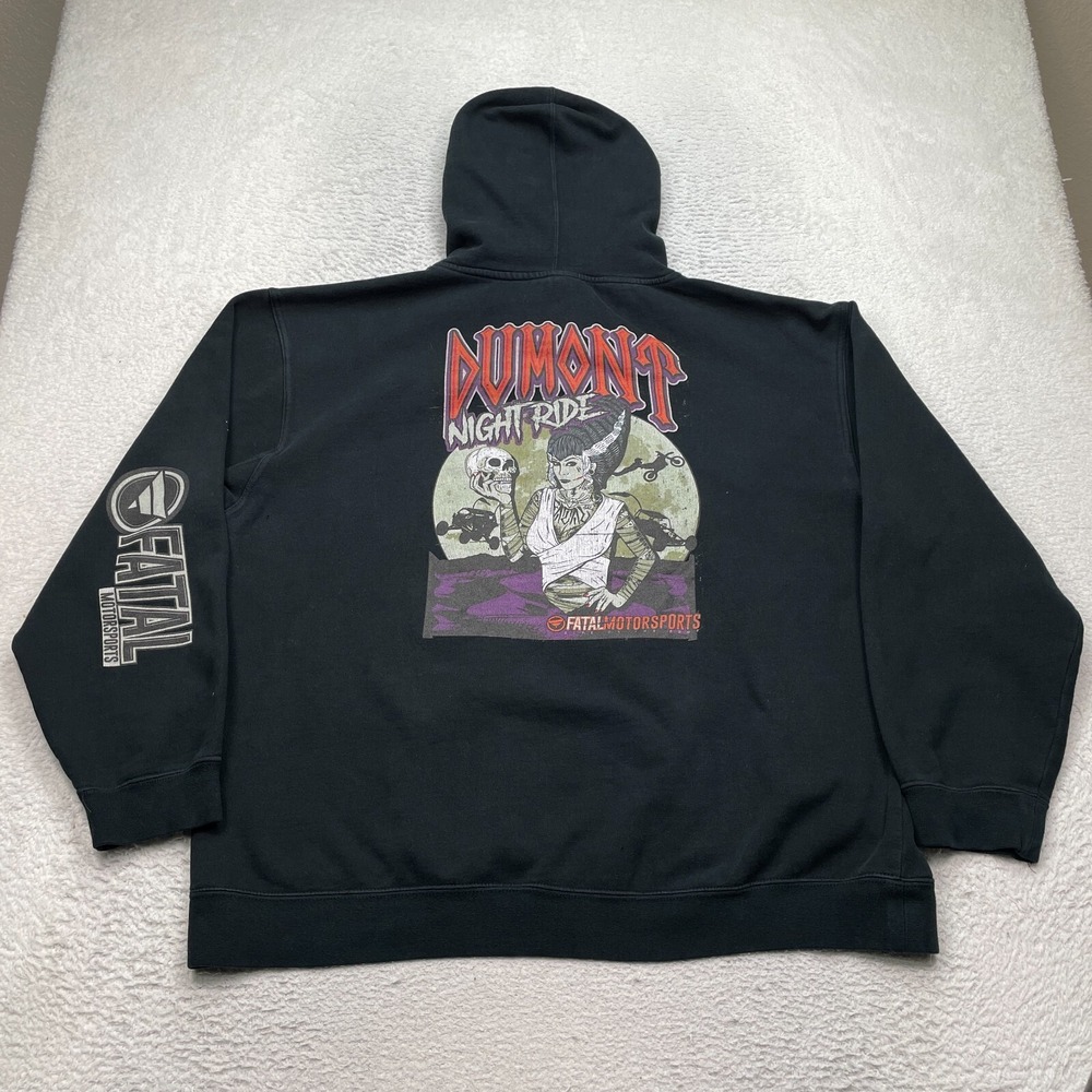 Pullover Hoodie Dumont Dunes Sz‎ 2XL FATAL Motorsports Halloween Night Ride